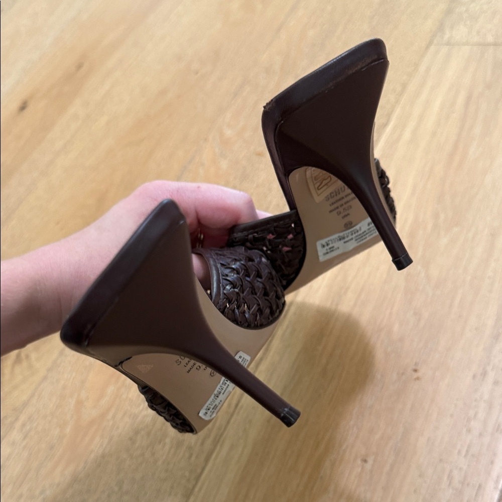 SCHUTZ Dark Brown Woven Heels - Picture 11 of 16